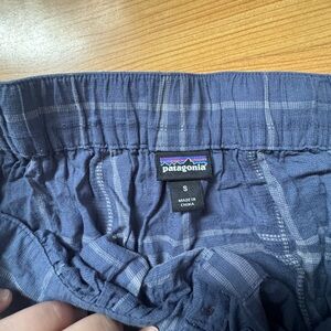 Patagonia Navy Checkered Shorts